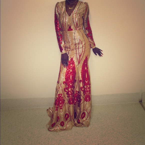 A long sparkly dress